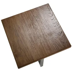 Hocker Edelstahl X, Matt, Sitzfläche Echtholz Eiche