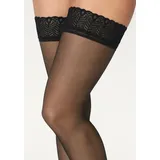 LASCANA Halterlose Strümpfe Damen schwarz Gr.48/50