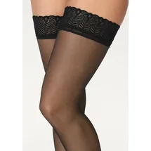 LASCANA Halterlose Strümpfe Damen schwarz Gr.48/50