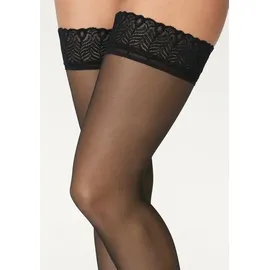 LASCANA Halterlose Strümpfe Damen schwarz Gr.48/50