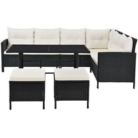 Juskys Manacor Lounge-Set schwarz/beige
