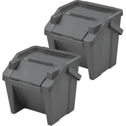 Tontarelli - Set stapelbare Behälter 2x30L Graphit
