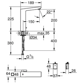 Grohe Eurocube E Waschtischarmatur Hard Graphite