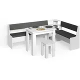 livinity® Eckbankgruppe, Weiß 210 x 150 cm mit Tisch