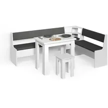 livinity® Eckbankgruppe, Weiß 210 x 150 cm mit Tisch