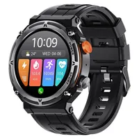 Robuste Herren-Smartwatch - 1,39 Zoll Touchscreen, Telefonfunktion, IP68 Wasserdicht, Fitnessuhr Kompatibel mit Android & iOS - Schwarz