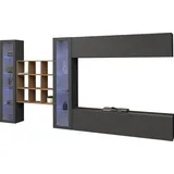 Home Affaire Wohnwand HOME AFFAIRE "Maruska", grau (anthrazit, anthrazit), B:350cm H:180cm T:30cm, Holzwerkstoff, Kastenmöbel-Sets, Wohnwand