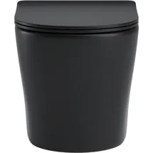 Duschmeister Nakia Wand-WC mit WC-Sitz Schwarz Matt