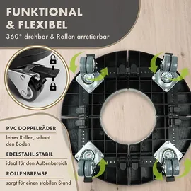 ttl home VERSO Pflanzenroller Ø 38-50 cm schwarz