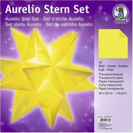 Ursus Faltblätter Aurelio Stern Transparentpapier 115 g/qm 30 x 30 cm 33 Blatt gelb