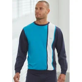 H.I.S. Pyjama Schlafanzug mit breitem Streifen Blau 56/58 (XL)
