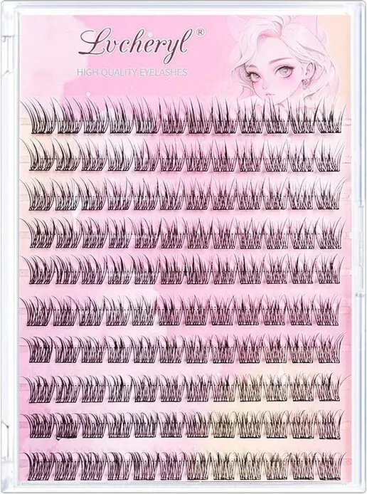Lvcheryl Premium Wimpern-Kombinationsset - 10 Reihen selbstklebende Wimpern DP02