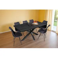 Sam Esstisch Baumkante Holz-Optik Grau 160 x 85 Spider-Gestell