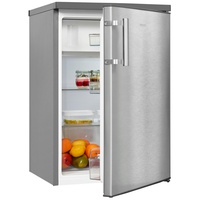 Exquisit Kühlschrank KS516-4-H-010D inoxlook | 120 l Nutzinhalt | 4-Sterne-Gefrieren | Innenbeleuchtung | Mit Gefrierfach