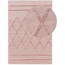 benuta Kunstloft Teppich, Rosa, Textil, Grafikmuster, Rechteckig, 80x150 cm, Oeko-Tex® Standard 100, wasserabweisend, Teppiche & Böden, Teppiche, Outdoorteppiche