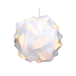 kwmobile Deckenleuchte, DIY Puzzle Lampe XL Deckenlampe - Pendelleuchte Schirm Lampe - Set mit Deckenbefestigung 90cm Kabel E27 Fassung - Puzzlelampe weiß