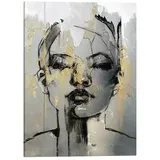 reinders Wandbild 50 x 70 cm Golden Face Leinen Gold