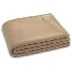Wolldecke BIEDERLACK "Cammello", braun (cammello), B:150cm L:200cm, Schurwolle, Kamelhaar, Wohndecken, mit Schurwolle und Kamelhaar