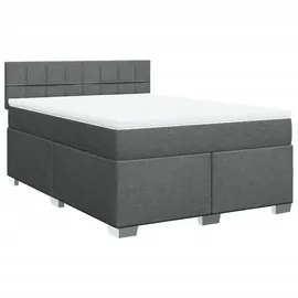 vidaXL Boxspringbett 140 x 200 cm Dunkelgrau