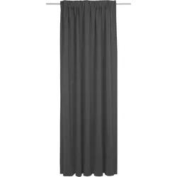 Vorhang WIRTH "Uni Collection", schwarz, B:142cm H:375cm, Baumwolle (Bio-Baumwolle), Gardinen, nach Maß