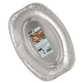 Papstar Starpak 10 Servierplatten, Alu oval 35 cm x 24,5 cm