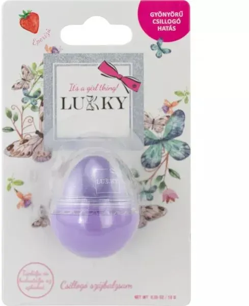 Lukky: Glitzer-Lippenbalsam mit Erdbeeraroma - violett