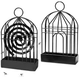 2 Stück Rollenhalter zum Mücken. Halterung für Mückenspiralen aus Retro-Eisen. Spulenabwehrhalter zum Moskitonetzen. Innovativer Weihrauchbrenner. Aufhängender Spulenhalter (schwarz)