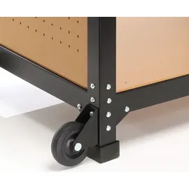 XPOtool Fahrbare Werkbank Holz/Metall 69 x 51 x 66-82 cm braun