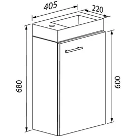VCM 2-tlg. Gäste WC Waschplatz Waschtisch schmal Slito