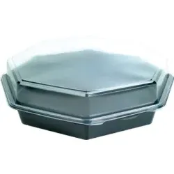 DUNI Octaview Menübox für kalte Speisen 149873 , 1 Karton = 75 Stück, Fassungsvermögen: 1800 ml