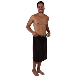 Betz Saunatuch Herren Saunakilt Sauna Kilt Wellness Regulierbar der Weite durch Knöpfe und Gummizug Farbe anthrazit, 100% Polyester (1-St) braun