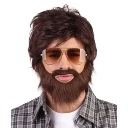 Alan Hangover Perücke Mit Vollbart - OS