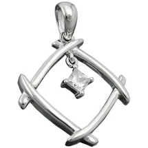 GALLAY Viereck Zirkonia glänzend rhodiniert Silber 925