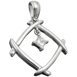 GALLAY Viereck Zirkonia glänzend rhodiniert Silber 925