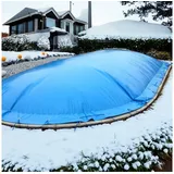 Evolution Aufblasbare Poolabdeckung Oval 490x300 cm Blau Überwinterung Luft Kissen Pool
