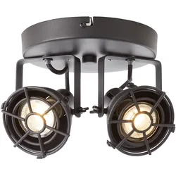 Brilliant LED Deckenstrahler Jesper schwarz Industrial stil GU10 5W 3000K Warmwe...