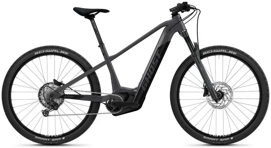 GHOST E-Teru B Pro E-MTB in Dark Grey/Black Glossy/Matt mit Rock Shox-Federung, Shimano XT und Bosch