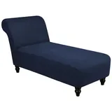 Refttenw Stuhlhusse Armlose Chaiselongue Abdeckung Elastizität Liegesessel Stuhlbezug blau