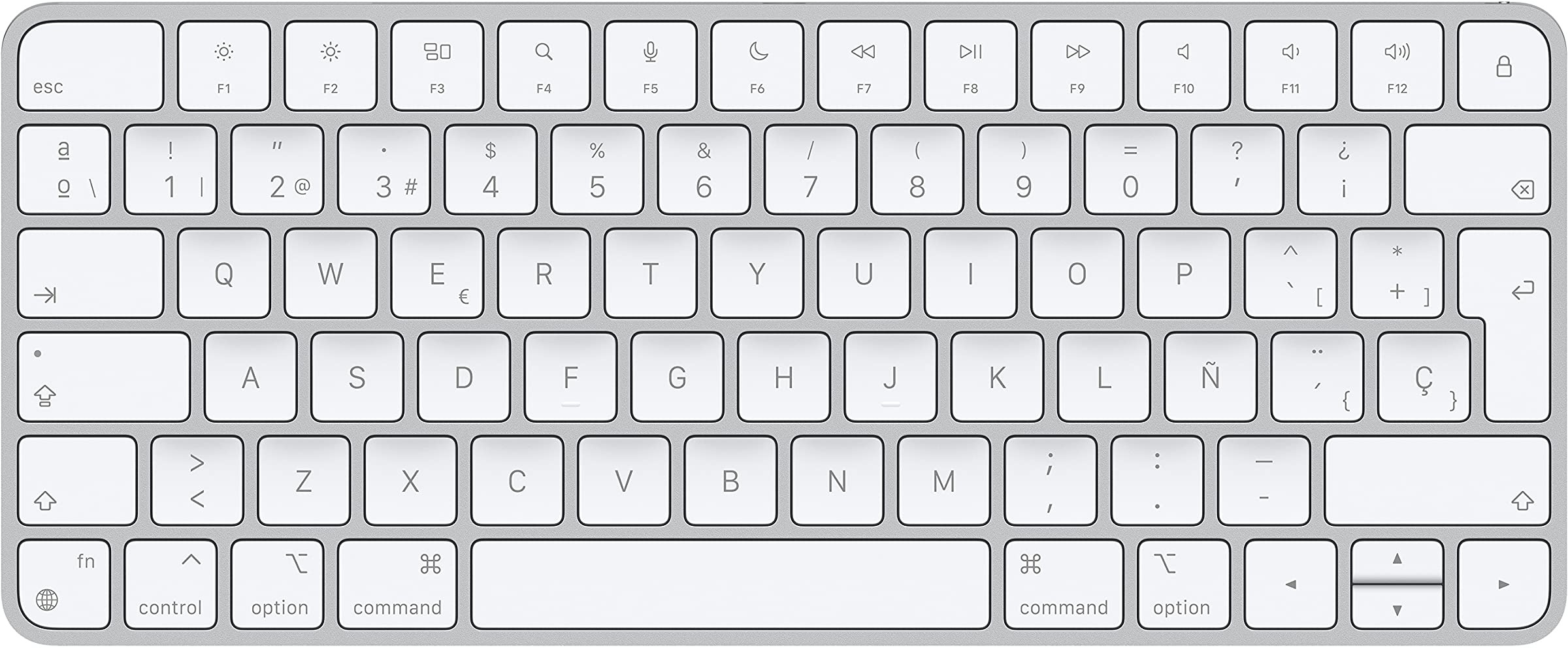 Apple Magic Keyboard: Bluetooth, wiederaufladbar. Kompatibel mit Mac, iPad oder iPhone; Spanisch, Silber