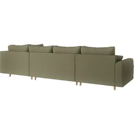 Home Affaire »CHARRE U-Form mit Ottomane, Maße B/T/H: 310/161/81 cm«, feine Steppung, lose Rücken- und Zierkissen, auch in Cord und Bouclé