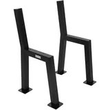 ML-Design Bankbeine H-Form 47x77,5cm Schwarz Stahl, wetterfest rostfrei, Bankgestell mit Rückenlehne