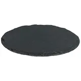 Novaliv Schieferplatte rund 33 cm Schiefer Platte Schieferteller Servierteller Servierplatte Schiefer Teller Deko schmall Platzteller
