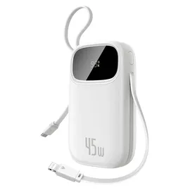 Baseus Powerbank 45W USB-C Lightning Schnellladegert Weiß