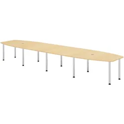 bümö Konferenztisch XXL KT52 in Ahorn Chromfüße