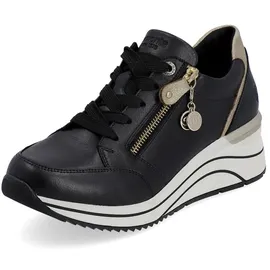 REMONTE Damen Low-Top Sneaker D0T03, Frauen Halbschuhe,lose Einlage,schnürer,Business,Freizeit,straßenschuhe,Strassenschuhe,schwarz Kombi (01),43 EU - 43 EU