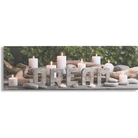 Art for the home - Dream Kerzen Led Leinwandbilder 30x90cm