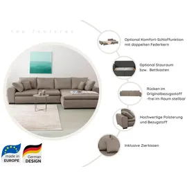 Home Affaire Eckcouch Mikrofaser 4-Sitzer Beige