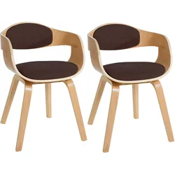 CLP 2er Set Stühle Kingston Stoff natura/braun/natura