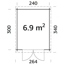 Palmako Ella 2,4 x 3 x 2,14 m grau