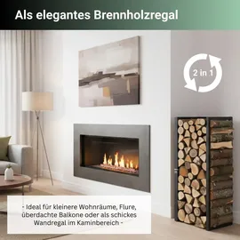 Proregal Kaminholzregal PHOENIX Metall 92 x 41 x 31 cm Schwarz